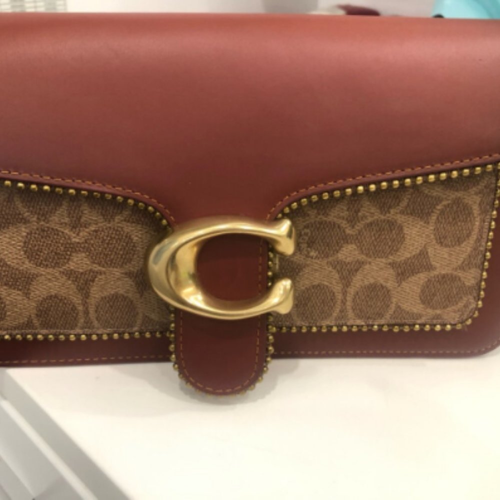 Coach luxury women's counter tabby series coated canvas with Leather Messenger B - Picture 5 of 12